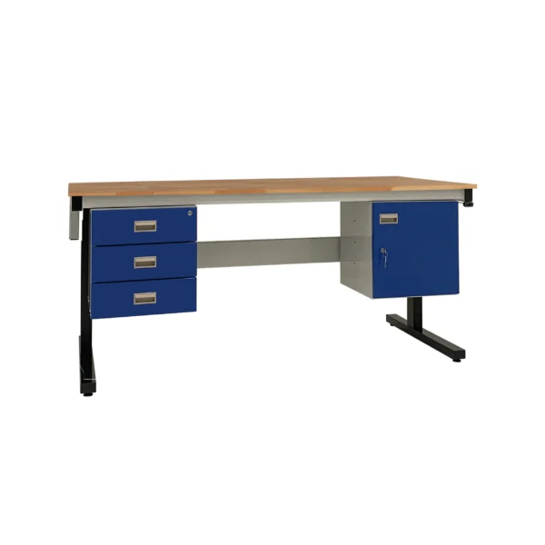 QMP Premium Electric Height Adjustable Workbench - Kit B - Beech