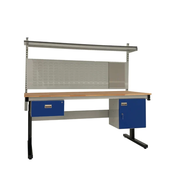 QMP Premium Electric Height Adjustable Workbench – Kit C - Beech