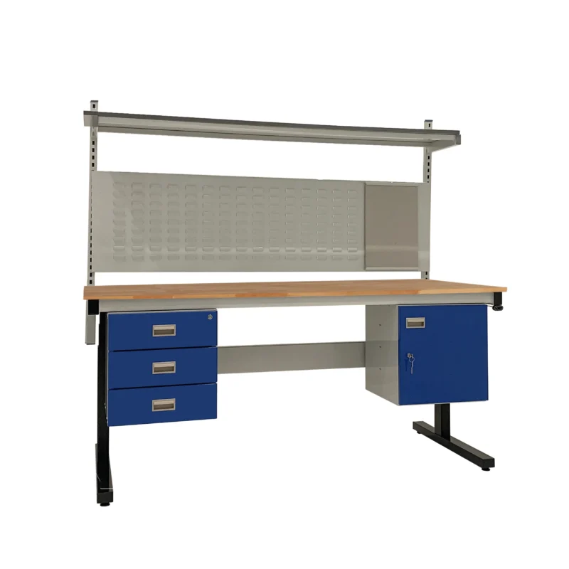 QMP Premium Electric Height Adjustable Workbench – Kit D - beech