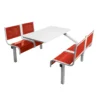 QMP Spectrum Canteen Seating - Table & Chairs - 4 Seater Single Entry Unit - Red