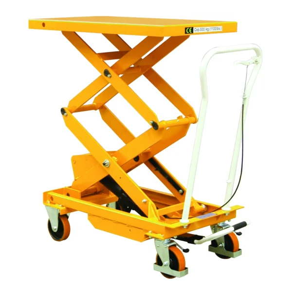 EcoWarrior Premium 300Kg Manual Mobile Lift Table - Double Scissor