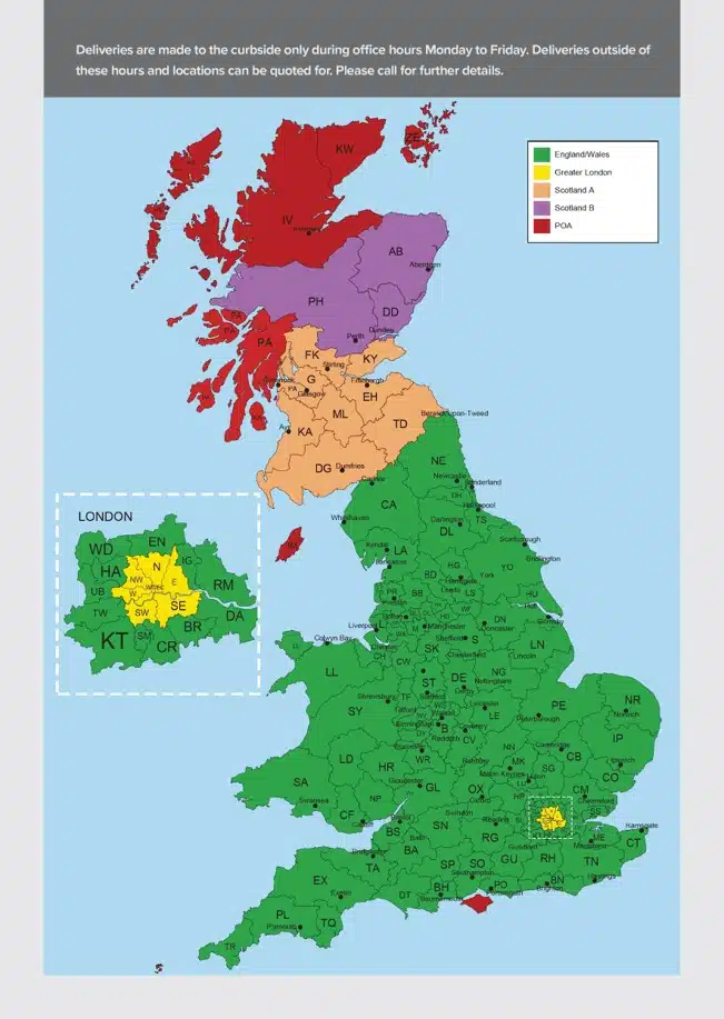 Hse store uk delivery map