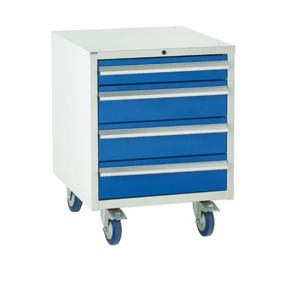 Mobile Euroslide Under Bench Cabinet - 4 Drawer - 600mm Wide