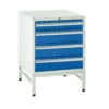 Euroslide Under Bench Cabinet - 4 Drawer - 600mm Wide