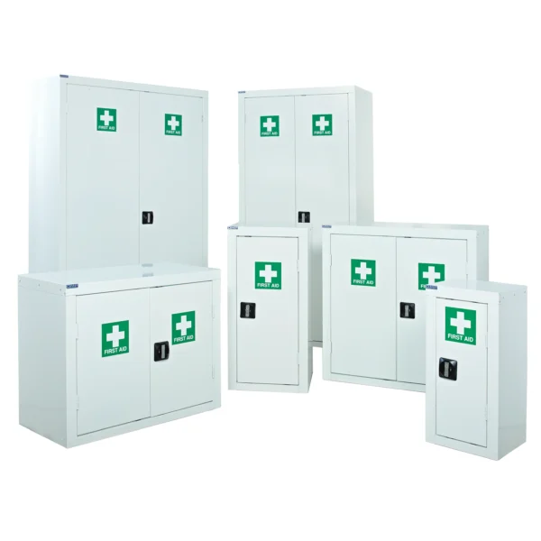 Qmp heavy duty first aid storage cupboards