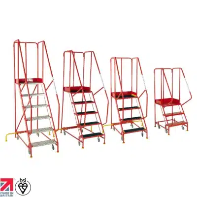 Steptek Premier Commercial Mobile Steps (3 - 6 Tread) - BS Certified