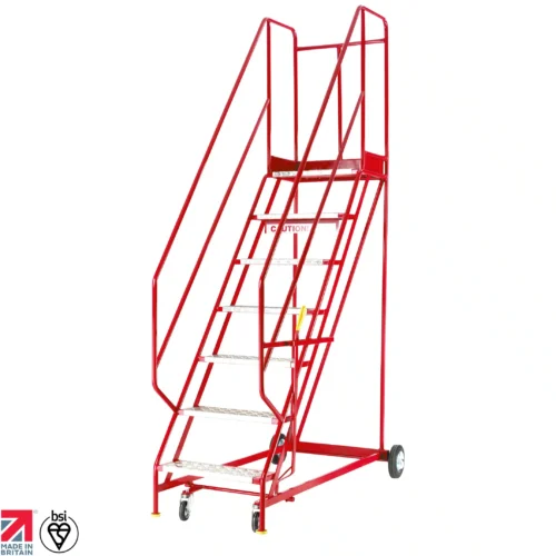 Steptek British Standard Quality Red Range Warehouse Steps (3 - 16 Treads)