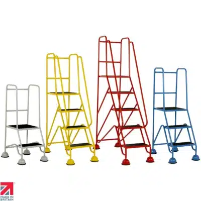 Steptek classic plus mobile steps range (2 - 5 treads) - large platform