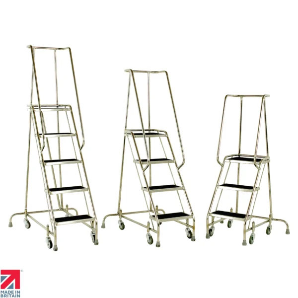 Steptek Stainless Steel Mobile Steps (3 - 5 Treads)