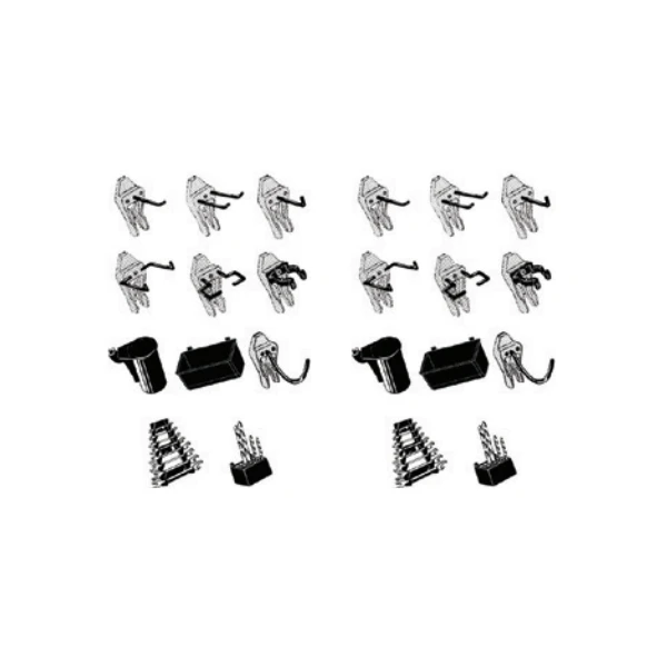 Euroslide tool clip mix kit - perforated panel hooks