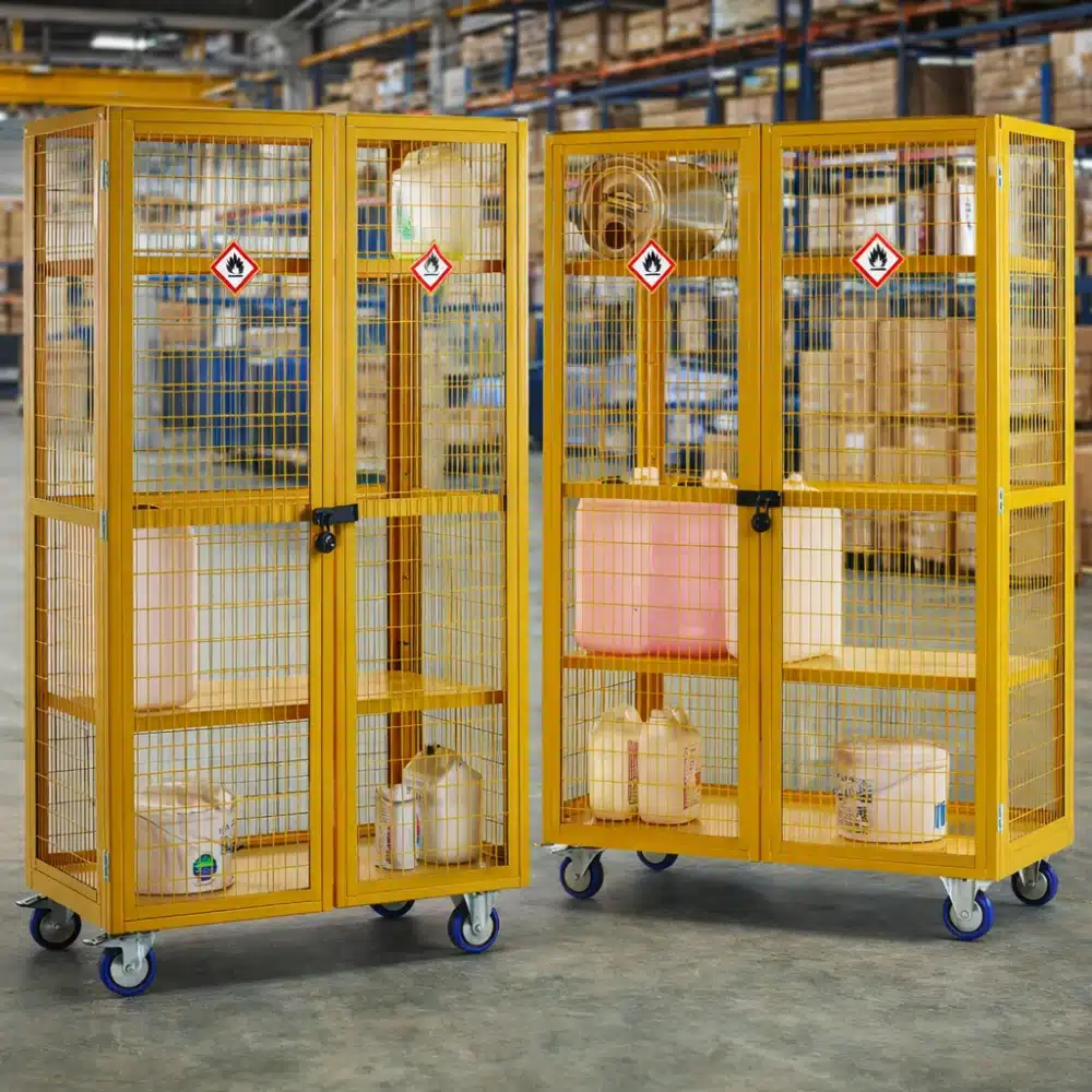 Qmp Hazardous Boxwell Mesh Cage Trolleys 2 Qmp hazardous boxwell mesh cage trolleys - image 2
