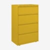 Bisley essentials lateral filing cabinet 4 drawer 1270h 800w yellowe &bull; hse store
