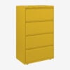 Bisley essentials lateral filing cabinet 4 drawer 1300h 800w yellow &bull; hse store