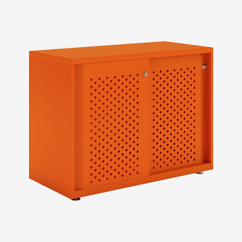 Bisley Glide - Sliding Perforated Door Cabinet - 743H X 1000W 1 Bisley glide - sliding perforated door cabinet - 743h x 1000w