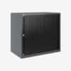 Bisley essentials tambour cupboard 693h 800w anthracitegrey body black doors &bull; hse store