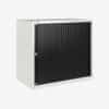 Bisley essentials tambour cupboard 693h 800w trafficwhite body black doors &bull; hse store