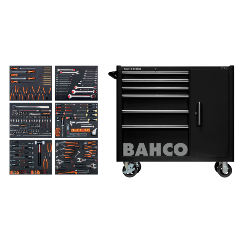 Rbt29c – large general purpose tool chest with cupboard – includes 210 tools