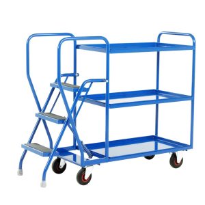 Steptek mobile step ladder tray trolley