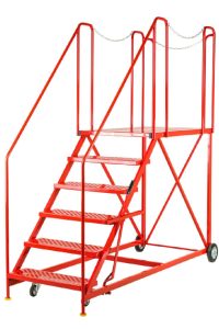 Steptek easy rise with truck dock mobile steps